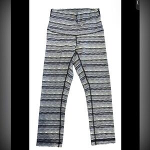Lululemon Wunder Under Leggings size 6 crop space dye twist sapphire blue